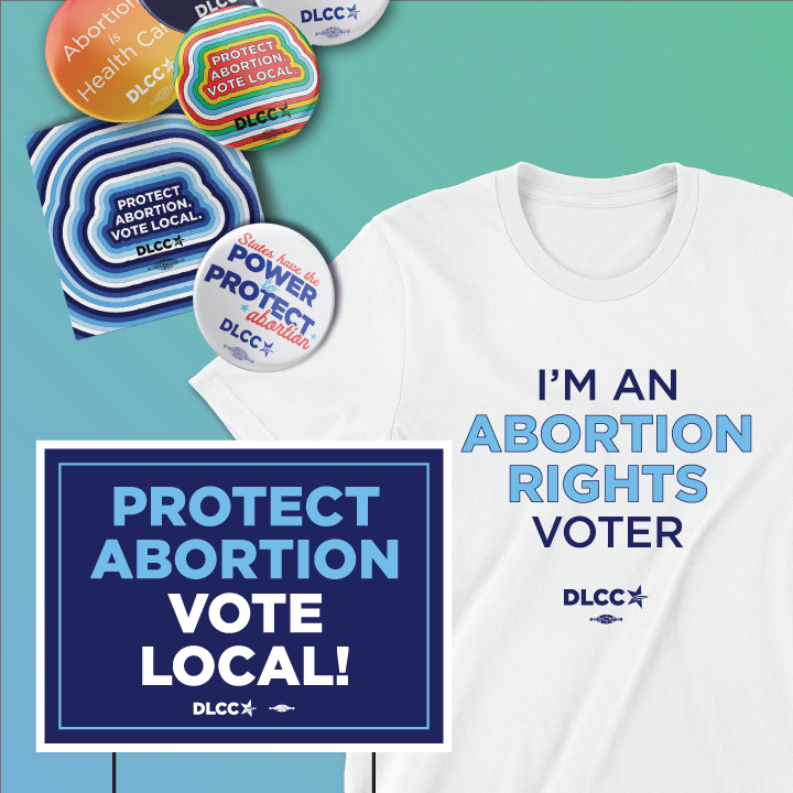 Various merch with abortion rights messaging
