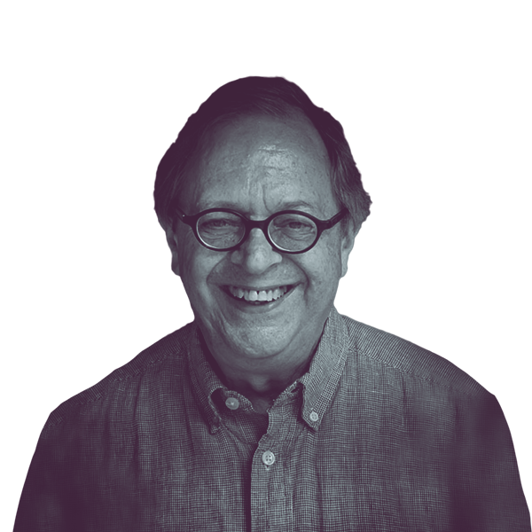 a black and white portrait of Ray Seigfried, Democratic candidate for Delaware Senate district five, smiling and looking into the camera.